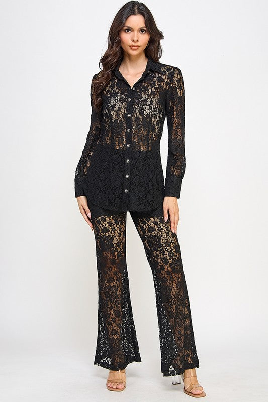 Renata Lace Top and Pants Set